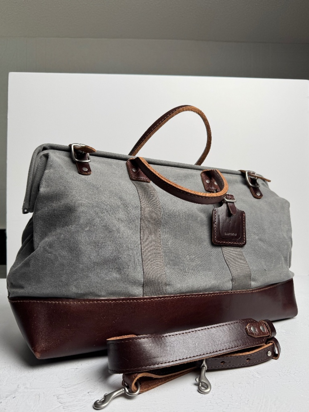 BILLYKIRK Waxed Canvas & Leather Weekender Bag